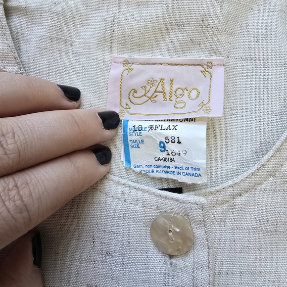 Vintage Algo Cream Midi Flax Blend Dress - Picture 11 of 12